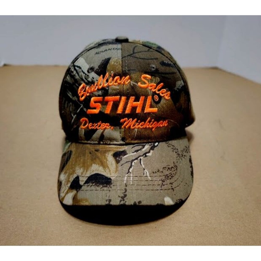 Boullion Sales STHL Camo Baseball Cap Embroidered Logo Adjustable Dexter MI